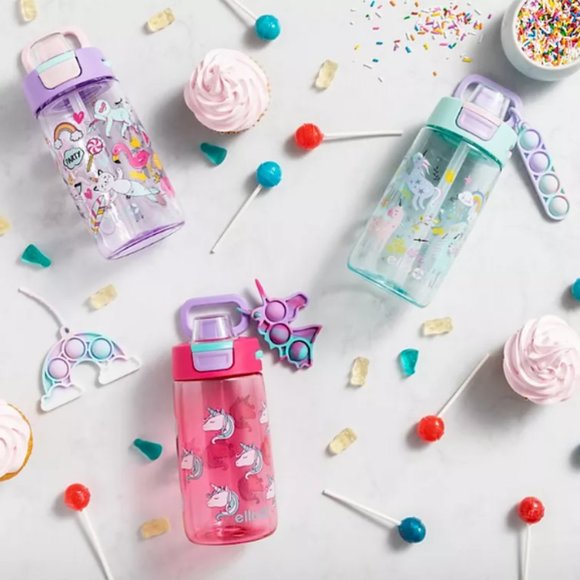 Ello Colby Pop! 14oz Tritan Kids Water Bottle with Fidget Toy, 3-Pack - Picture 3 of 4